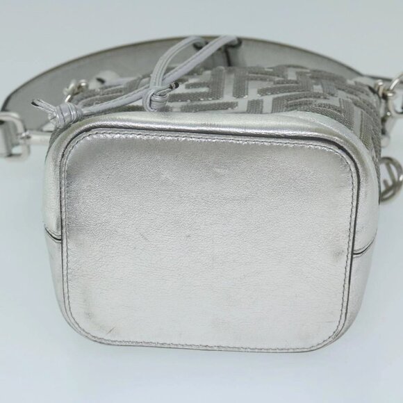 FENDI Zucca Canvas Montrezor Shoulder Bag Silver - Picture 5 of 16